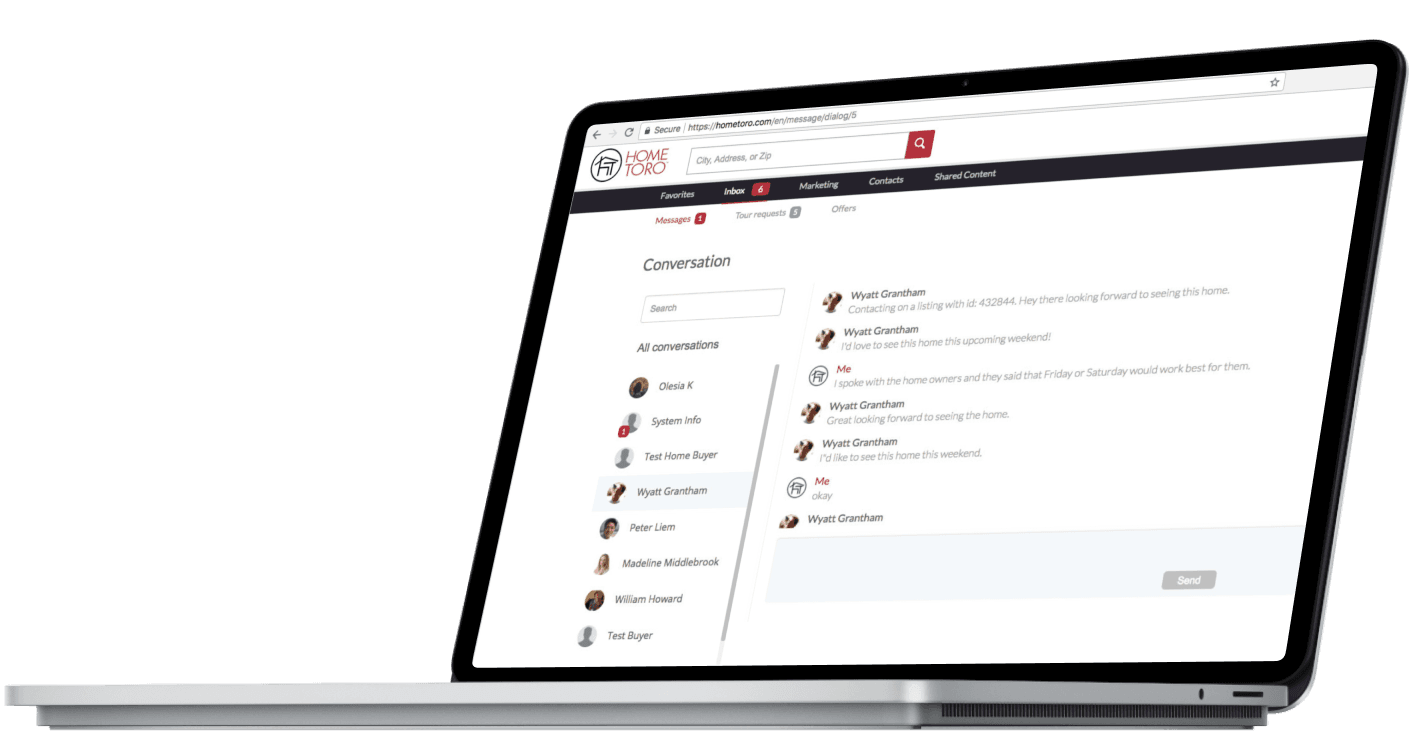 HomeToro laptop view