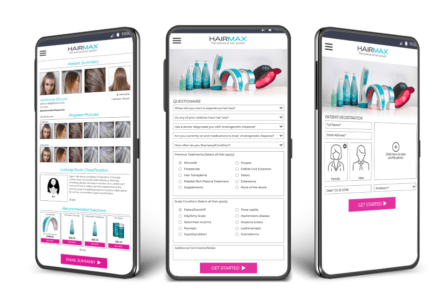 HairMax phone mockup